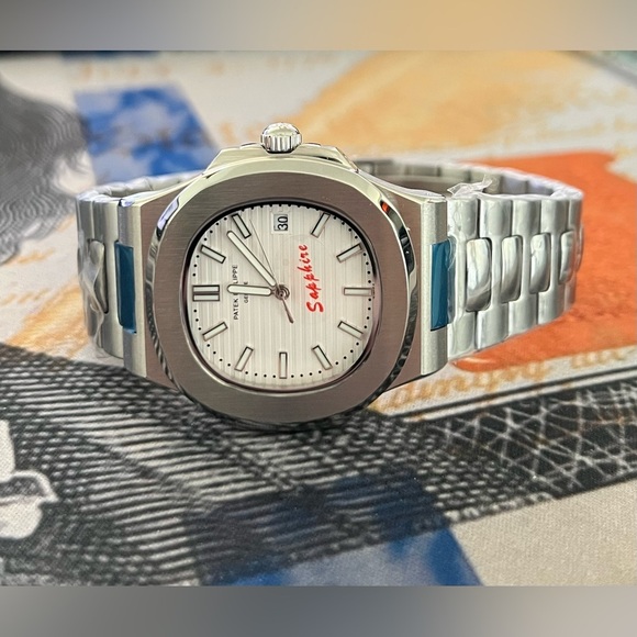 @luxury Other - Men’s Luxury Stainless Steel Automatic Watch White Dial Nautilus Style 41mm